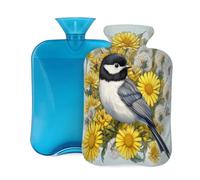 2L Hot Water Bottle with Cover, Animal Bird Dandelion Daisy Large Capacity Hot Water Bag for Hot Cold Compress, Hand Feet Warmer, Neck Shoulder Pain Relief