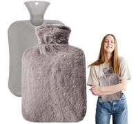 2L Hot Water Bottle with Fluffy Cover,Fluffy Hot Water Bottle Hot Water Bottles,Extra Large Hot Water Bottle Hot Water Bottle with Cover,Hot Water Bag Helps Provide Warmth and Pain Relief