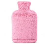 2L Hot Water Bottle with Luxury Faux Fur Cover, Soft Cosy Leakproof Heat Bag for Winter, Long Lasting Warmth for Back, Neck, Stomach, Cramps, Pain Relief, Bed & Home
