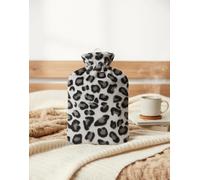 2L Hot Water Bottle with Super Soft Fleece Cover - Premium Natural Rubber for Pain Relief, Back & Neck Comfort - Large 2 Litre Classic Bed Warmer - Removable & Washable Cozy Cover - Ideal for Winter