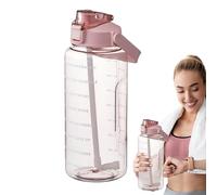2L Hydration Bottle - Straw Container, Time Marker Flask | Leakproof Sports Vessel Handle Grip Outdoor Fitness Running Hiking Gym Training Football Basketball Picnic Usage PC PP Silicone 11x29