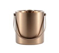 2L Ice Bucket with Lid, Double Wall Insulated Stainless Steel ICES Buckets Wine for Cocktail Bar and Parties(Brass)