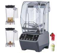 2L Juice Ice Blender Mixer, Smoothie Fruit Blender with Intelligent Control, Multi-function Menu, Sharp 6-Blade Cutter, Soundproof Canopy, High Spee Single-Machine Slush + Tea Infusion + Milk Cap Cup