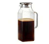 2L Large Transparent Thermal Thickened with Lid - Glass for Home, Kitchen, Drinks, Summer Parties