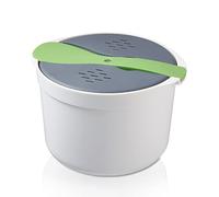 2l Microwave Rice Cooker, 7.3 X 7.3 X 5.1in Microwave Cookware, Food Grade PP Microwave Rice Steamer Cooker with Lid and Strainer, Microwave Rice Maker, Easy to Clean, for Rice Pasta Cooking