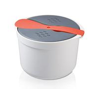 2l Microwave Rice Cooker, 7.3 X 7.3 X 5.1in Microwave Cookware, Food Grade Pp Microwave Rice Steamer Cooker with Lid and Strainer, Microwave Rice Maker, Easy to Use, for Cooking Rice Pasta