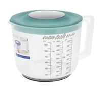 2L Mixing & Measuring Jug with Splash-Proof Lid Durable Plastic Bowl with Handle & Spout Large Measuring Cup for Baking, Cooking, Food Prep 18cm Kitchen Essential