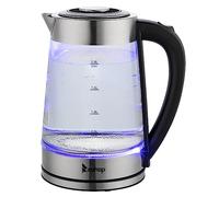 2L Multi-Use Electric Glass Kettle,Electric Glass Kettle, 2L Water Kettle with Blue LED Lighting, Fast Boil Quiet Clear Kettle, Boil-Dry & Overheat Protection, BPA Free, 2000W