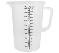 2L Plastic Measuring Cup with Lid, Handle and Pour Spout for Kitchen | Body, Stackable Design, Double-Sided Graduations, Suitable for Bakers, Home Cooks, Syrups and Powders