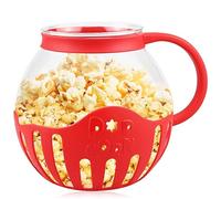 2L Popcorn Maker Machine, Microwave Popcorn Popper, Borosilicate Glass Bowl, Healthy Less Fat, Low Calorie, BPA Free Snack Pop Corn Air Poppers For kids Movie Nights Parties Home