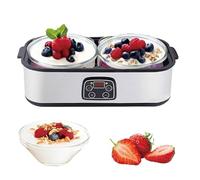 2L Probiotic Yogurt Maker with Adjustable Time & Temp Control - Make Trillions of Live Probiotics with Two 1-Quart Containers for Larger Batches Greek Yogurt Maker for Homemade Dessert