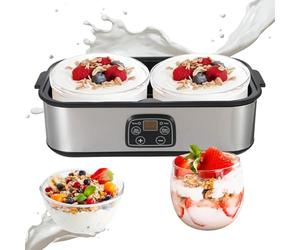 2L Probiotic Yogurt Maker, Yogurt Maker with 2 Glass Jars - Adjustable Time & Temp Control, Yo-gurt Maker for Homemade Probiotic Yogurt for Homemade Dessert,Jam Ice Cream Machine
