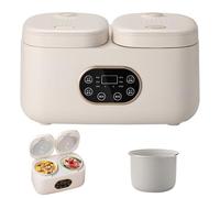 2L Smart Rice Cooker, Dual Pot Design, Non Stick Inner Pot, 12 Hour Reservation, Touch Screen, Ideal for Families and Student Dormitories