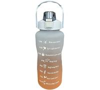 2L Sports Water Bottle with Straw Motivational Hydration Bottle for Gym Hiking Camping Leak Proof Lockable Lid Time Marking Removable Handle Portable Design Outdoor Canteen for Travel Fitness (blue)