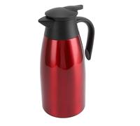 2L Stainless Steel Double Wall Vacuum Insulated Water Kettle, Hot Cold Beverage Dispenser for Home Office, Push Button Lid, Anti - Slip Bottom (Wine Red)