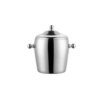 2L Stainless Steel Ice Bucket with Handle Double Layer Champagne for Bar Party for Wine or Champagne Bottles(Silver)
