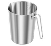 2L Stainless Steel Measuring Jug with Handle and Pour Spout Milk Frothing Pitcher with Clear Marking Large Mouth Stainless Steel Milk Coffee Jug for Kitchen Bar Cafe Baking Frothing Espresso