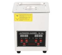 2L Stainless Steel Ultrasonic Cleaner with Basket, Top Lid and Recessed Handle Professional All-purpose Ultrasonic Cleaner with Digital Display Timer and Heat Control Cleaning Machine for Items