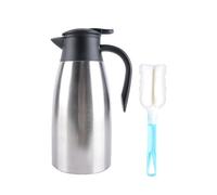 2L Thermal Coffee Pot,Stainless Steel Insulated Coffee Carafe with Press Button Top,68 OZ Double Walled Vacuum Jugs for Coffee Tea Hot Water Cold Beverages,Keep Hot & Cold Water,Silver