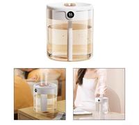 2L USB Car Humidifier with Night Light & Auto Moisture Monitoring for Vehicle Interior - Silent Operation, Compact Cup Holder Design, White