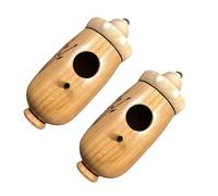 2lots Artistic Hand Carved Hummingbird Bird Feeder Durability Beech Wood Small Bird Nesting Box for Nature Lover Hanging Feeding Dishes