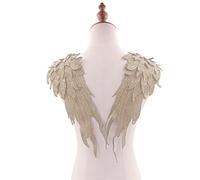 2lots Elegant Angel Wing Fabric Appliques Creative Pattern Patches Bridal Dress for Bridal Attires Multilayer Wing Lace Accessories