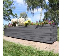 2m/1.8m/1.4m/1.2m/1m/90cm/70cm Pine Wood Trough Planter with Feet | 4 Colours | Premium Construction | Weather Resistant | Flatpacked | Easy To Assemble (Charcoal, L180cm x W42cm x H38cm)