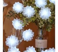 2M 10LED Battery Operated Flower Fairy String Lights, Warm White Flower Blossom Fairy Lights for Bedroom Home Decoration, Spring Decor, Valentine's Birthday Christmas Indoor Outdoor Decor (White)