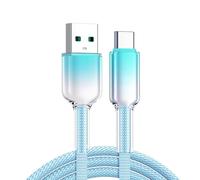 2M 120W USB C Turbo Charging Cable for Xiaomi Redmi Note 14 13 Pro+ Mi 15 Ultra 14T 13T POCO X7 M6, Crystal Blue 6.6FT Type-C Fast Charger Cord USB A to C Data Lead for HyperCharge 90W 67W 45W 33W