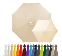 2m 2.15m 2.5m 2.7m 3.0m 4.0m Replacement Parasol Canopy for 6/8 Arms, Waterproof Outdoor Garden Parasol Fabric Cover, UV Protection Sun Shade Replacement Top Only(Beige,8-RIBS-11.5FT/3.50m)