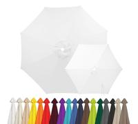 2m 2.15m 2.5m 2.7m 3.0m 4.0m Replacement Parasol Canopy for 6/8 Arms, Waterproof Outdoor Garden Parasol Fabric Cover, UV Protection Sun Shade Replacement Top Only(White,8-RIBS-13FT/4.0m)