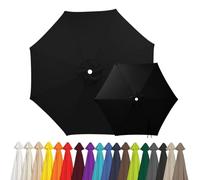 2m 2.15m 2.5m 2.7m 3.0m 4.0m Replacement Parasol Canopy for 6/8 Arms, Waterproof Outdoor Garden Parasol Fabric Cover, UV Protection Sun Shade Replacement Top Only(Black,6-RIBS-7.1FT/2.15m)