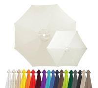 2m 2.15m 2.5m 2.7m 3.0m 4.0m Replacement Parasol Canopy for 6/8 Arms, Waterproof Outdoor Garden Parasol Fabric Cover, UV Protection Sun Shade Replacement Top Only(Cream,8-RIBS-8.8FT/2.70m)(02