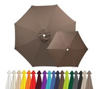 2m 2.15m 2.5m 2.7m 3.0m 4.0m Replacement Parasol Canopy for 6/8 Arms, Waterproof Outdoor Garden Parasol Fabric Cover, UV Protection Sun Shade Replacement Top Only(Light Brown,8-RIBS-9.8FT/3.0m)