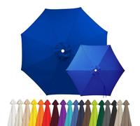 2m 2.15m 2.5m 2.7m 3.0m 4.0m Replacement Parasol Canopy for 6/8 Arms, Waterproof Outdoor Garden Parasol Fabric Cover, UV Protection Sun Shade Replacement Top Only(Blue,8-RIBS-7.5FT/2.30m)