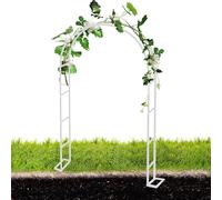 2m/2.2m/2.3m Metal Garden Arch - Sturdy Trellis for Climbing Roses, Plants, Pergola - Available in Black, White, Bronze, Dark Green (Brown, L350 x W40 x H220 cm)