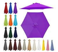 2m/2.30m/2.5m/2.7m/3.0m/3.5m Replacement Parasol Canopy, Garden Umbrella Replacement Top Cover, 6/8 Arms Umbrella Cloth Fabric for Sunshade, Water Resistant, Fits Various Frames(Purple,6ribs:2.7m/8.8f