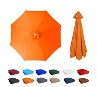 2m/2.30m/2.5m/2.7m/3.0m/3.5m Umbrella Replacement Canopy, Replacement Parasol Canopy, Sun Umbrella Replacement Cloth, Sun Protection, for Garden Patio Yard Beach Pool Market Table(Orange,6ribs:2.5m/8.