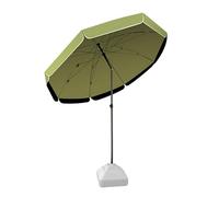 2m/2.4m/2.8m/3m Adjustable Tilt Garden Umbrella | Double Layer UV Protection Waterproof Canopy | Outdoor Sun Shade for Patio Balcony & Beach (Green)
