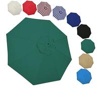 2m/2.7m/3.0m Patio Umbrella Replacement Canopy, 6 Ribs/8 Ribs Replacement Canopy Cover Fit Outdoor Garden Market Table Parasol, UV Sun Protection And Water Resistant(Color:Green,Size:270cm 6-Ribs)