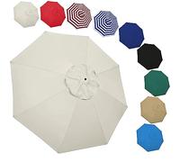 2m/2.7m/3.0m Patio Umbrella Replacement Canopy, 6 Ribs/8 Ribs Replacement Canopy Cover Fit Outdoor Garden Market Table Parasol, UV Sun Protection And Water Resistant(Color:White,Size:2m 6-Ribs)