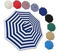 2m/2.7m/3.0m Patio Umbrella Replacement Canopy, 6 Ribs/8 Ribs Replacement Canopy Cover Fit Outdoor Garden Market Table Parasol, UV Sun Protection And Water Resistant(Color:Blue+White,Size:300cm 6-Ribs