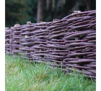 2m - 2 Pieces Willow Lawn Edging - 20cm Height Woven Wood Natural One Size