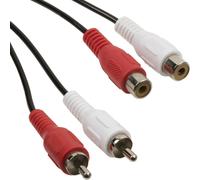 2m 2 RCA Male to Female Audio/Stereo Extension Cable Lead Phono Plug to Socket