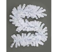 2m/200cm White Christmas Garland Alaskan Pine for Fireplaces Home Wall Door Stair Artificial Xmas Tree Garden Yard Decorations