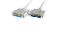 2m 25 Way RS232 Male to Female Straight Cable Lead - Serial Pin DB25 D-Sub - Loops