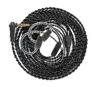 2M 2pin IEM Cable,2-Meter Long Earbud Cords with Silver-Plated Headphone Extension Cable Compatible with Moondrop CHU II,for Truthear Hexa/Zero/Pure,KZ ZST/ZST-X/AS10 (Black, 2PIN 3.5MM with Mic)