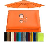 2m-3.5 m Replacement Parasol Canopy with Top Vent, UPF 50+ Garden Parasol Replacement Canopy, 6/8 Rib Umbrella Replacement Fabric,Outdoor Replacement Fabric (Q6,6ribs:3.0m/9.8ft)