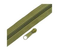 2M 3# 5# Nylon Zipper with Sliders, for Bag Closure Zip Repair, Sewing Accessories,ArmyGreen,No3,2MZips 2PcsSliders