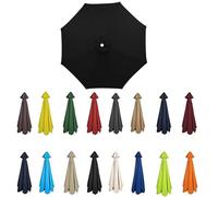 2m-3.5m Replacement Parasol Canopy, Umbrella Replacement Fabric, UPF 50+ Garden Parasol Replacement Canopy, Outdoor Replacement Fabric, 6/8 Rib for Garden Umbrella (Black,8ribs:3.5m/11.5ft)
